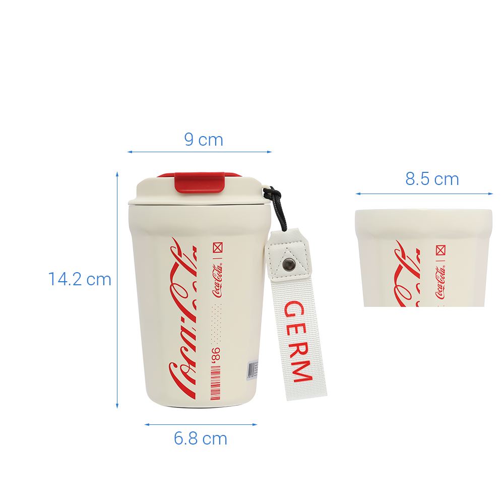 Ly giữ nhiệt inox 390 ml Kim Cương Coca Cola GERM GPS-2124VP-CCW Màu Trắng