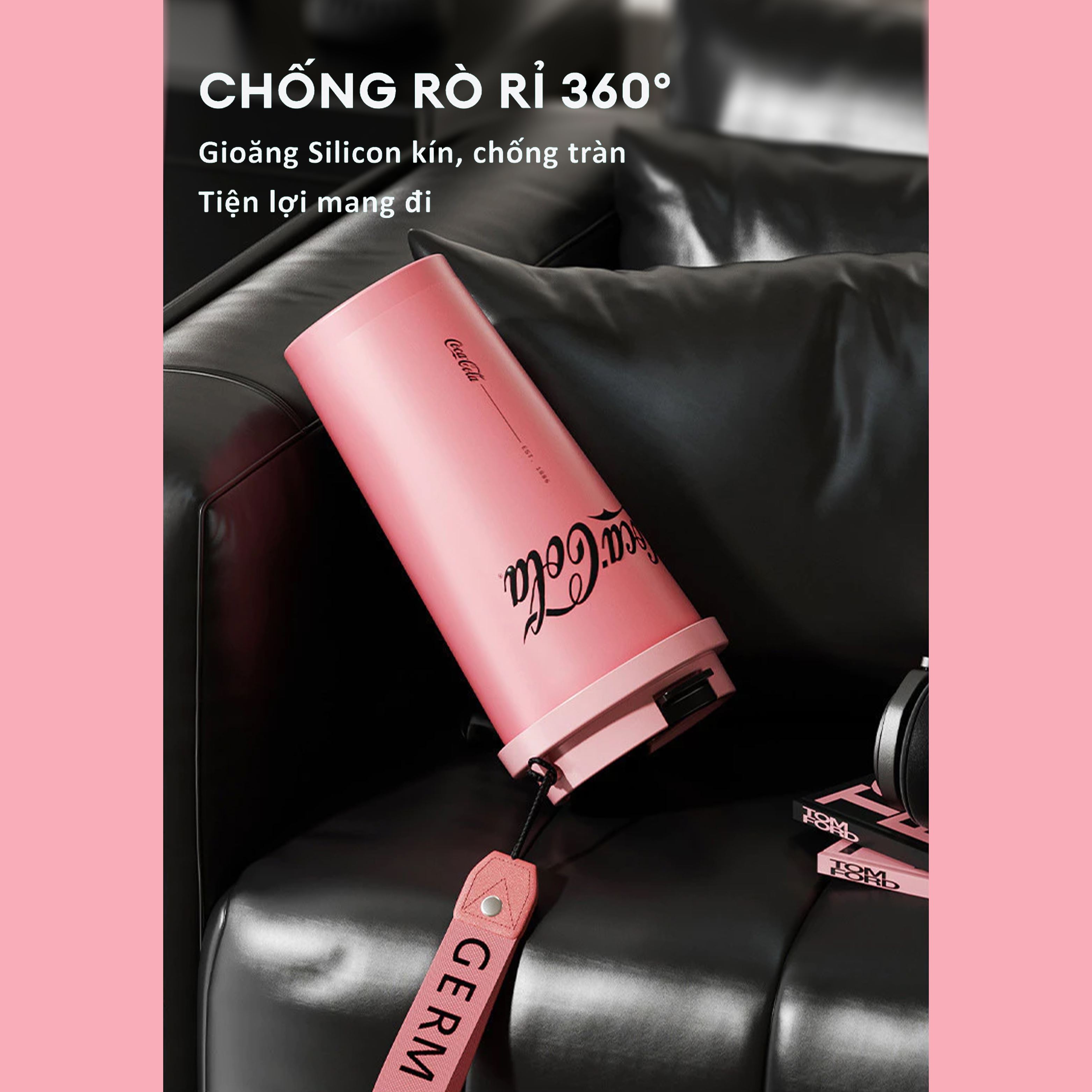 Ly giữ nhiệt inox 500 ml Shine Coca Cola GERM GE-CK23AW-B81 Màu Hồng