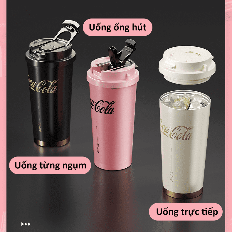 Ly giữ nhiệt inox 500 ml Shine Coca Cola GERM GE-CK23AW-B81 Màu Hồng
