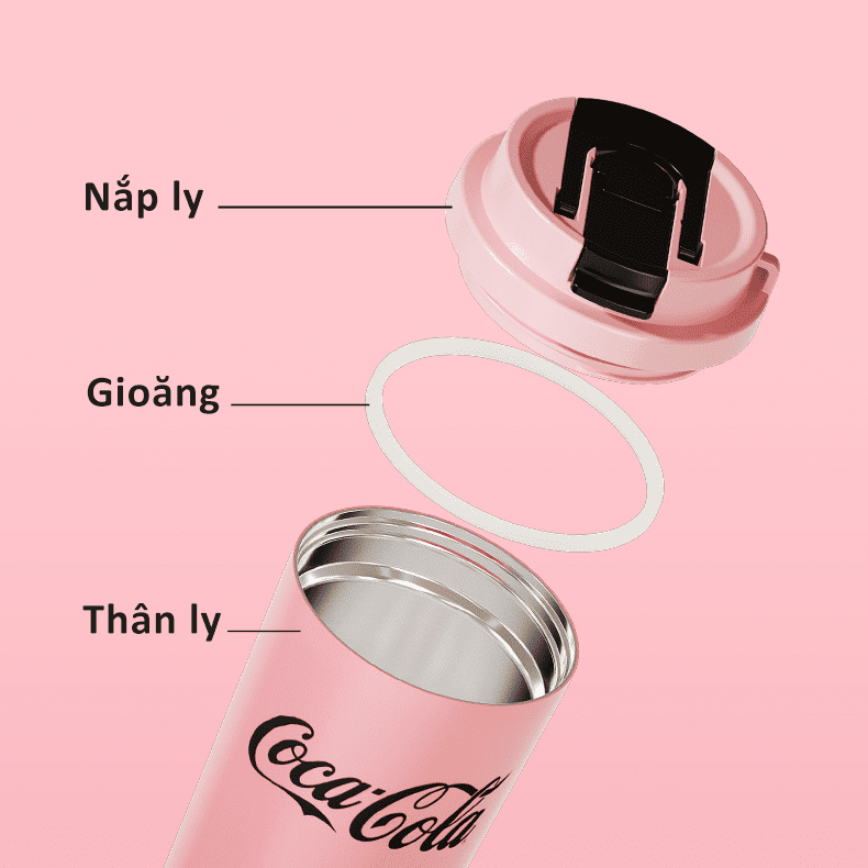 Ly giữ nhiệt inox 500 ml Shine Coca Cola GERM GE-CK22AW-B15 Màu Trắng