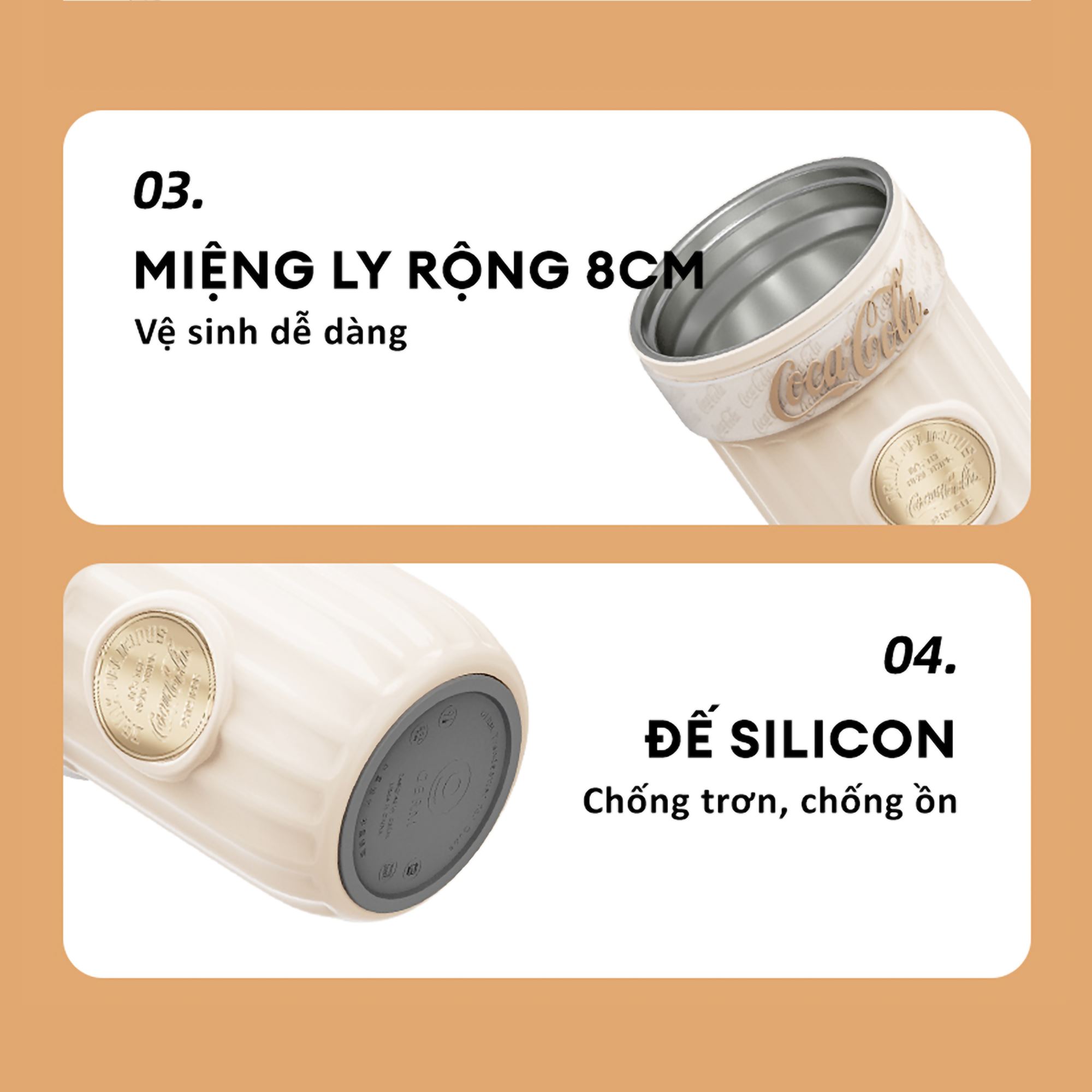 Ly giữ nhiệt inox 500 ml Huy Hiệu Coca Cola GERM GE-CK23AW-B66 - 8