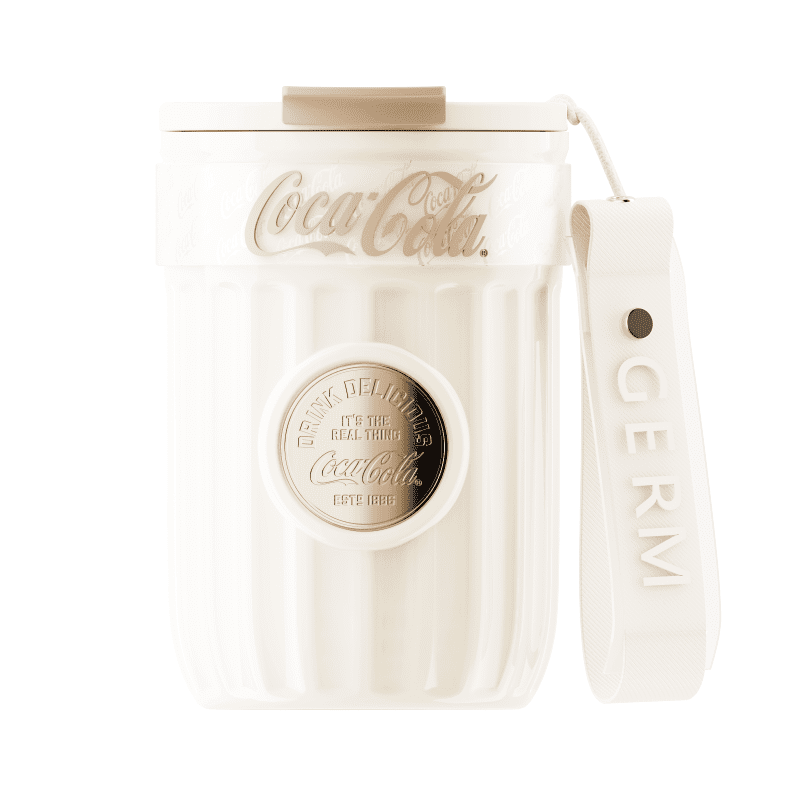 Ly giữ nhiệt inox 500 ml Huy Hiệu Coca Cola GERM GE-CK23AW-B66 Màu Trắng