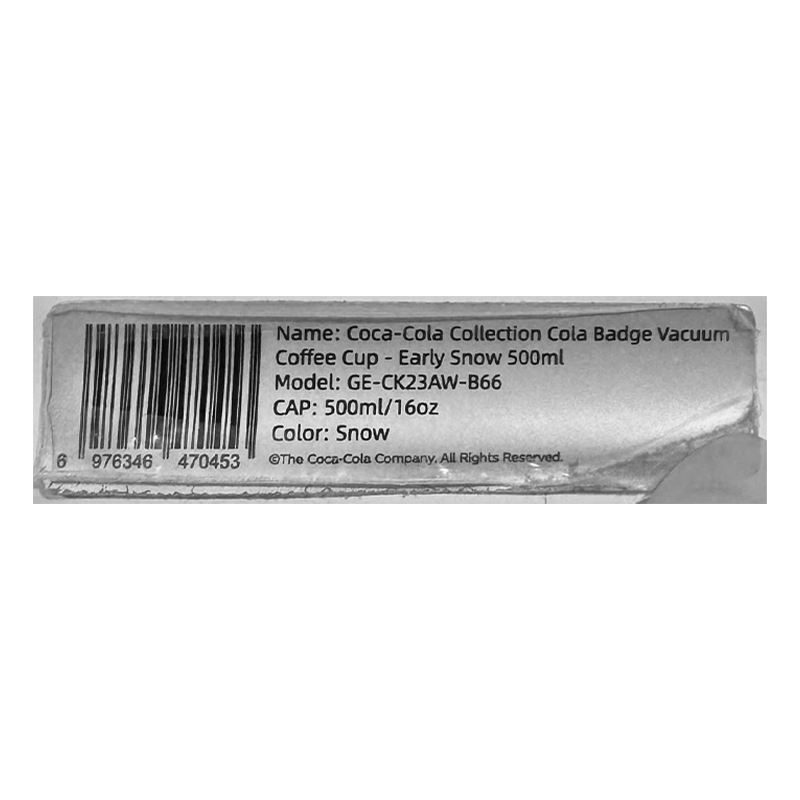 Ly giữ nhiệt inox 500 ml Huy Hiệu Coca Cola GERM GE-CK23AW-B66 Màu Trắng