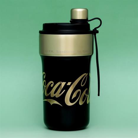 Ly giữ nhiệt inox 650 ml PPB Coca Cola GERM GE-CK24AW-B82 Màu Đen - Vàng