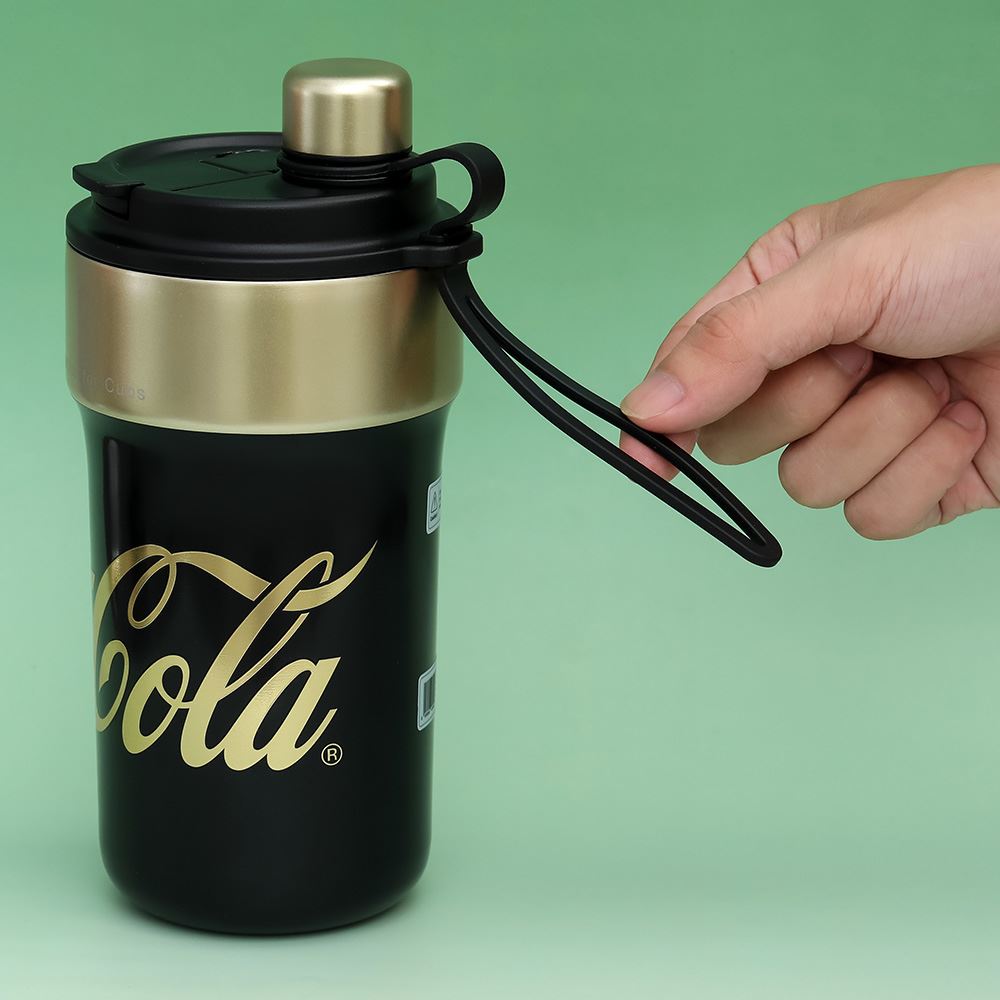 Ly giữ nhiệt inox 650 ml PPB Coca Cola GERM GE-CK24AW-B82 Màu Đen - Vàng