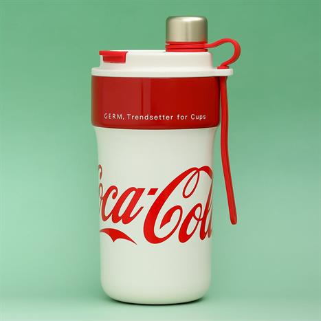 Ly giữ nhiệt inox 650 ml PPB Coca Cola GERM GE-CK24AW-B82 Màu Trắng - Đỏ