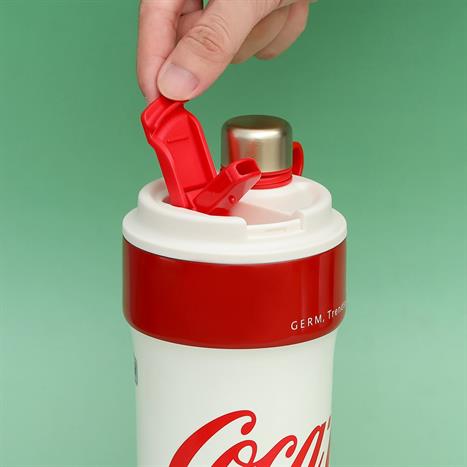 Ly giữ nhiệt inox 650 ml PPB Coca Cola GERM GE-CK24AW-B82 Màu Trắng - Đỏ