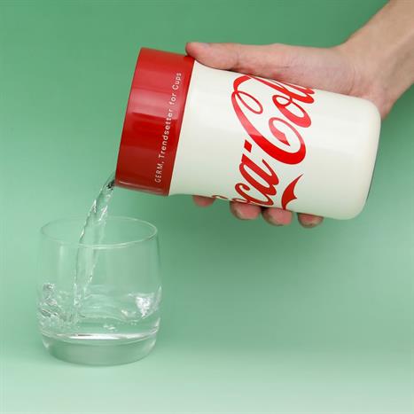 Ly giữ nhiệt inox 650 ml PPB Coca Cola GERM GE-CK24AW-B82 Màu Trắng - Đỏ