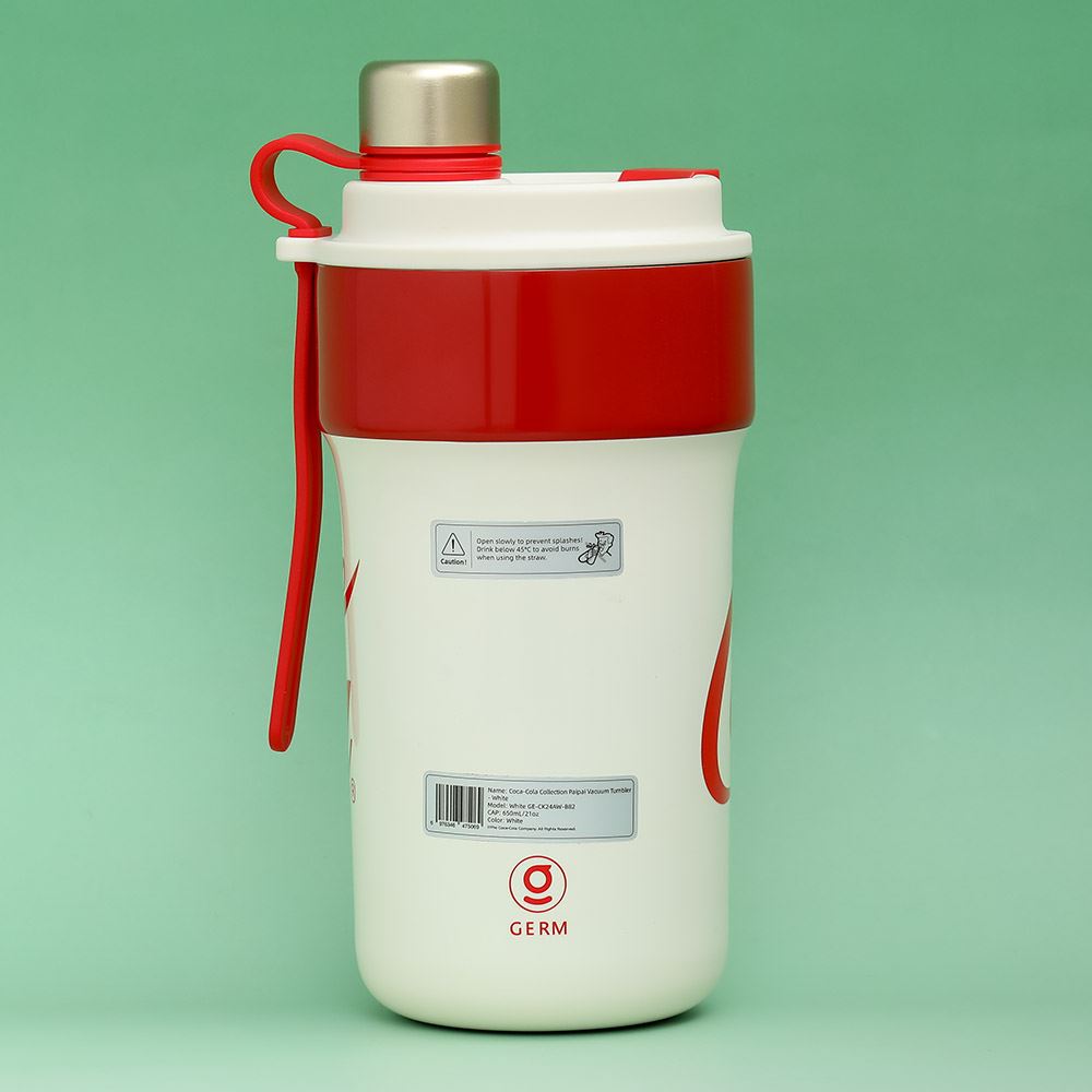Ly giữ nhiệt inox 650 ml PPB Coca Cola GERM GE-CK24AW-B82 Màu Trắng - Đỏ