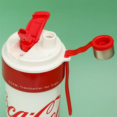 Ly giữ nhiệt inox 650 ml PPB Coca Cola GERM GE-CK24AW-B82 Màu Trắng - Đỏ