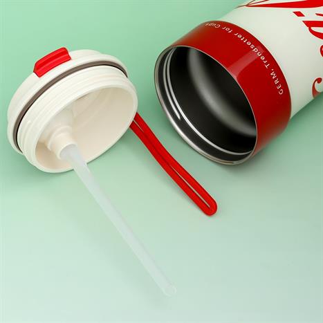 Ly giữ nhiệt inox 650 ml PPB Coca Cola GERM GE-CK24AW-B82 Màu Trắng - Đỏ