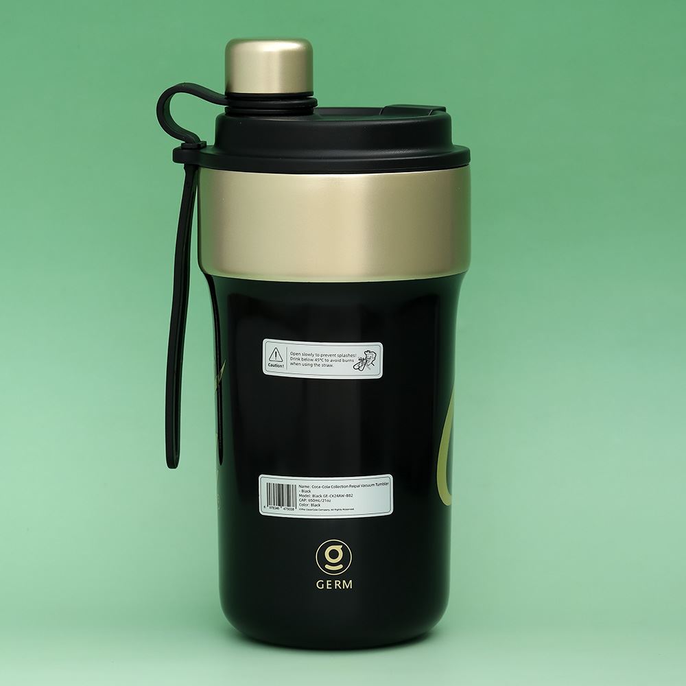 Ly giữ nhiệt inox 650 ml PPB Coca Cola GERM GE-CK24AW-B82 Màu Đen - Vàng