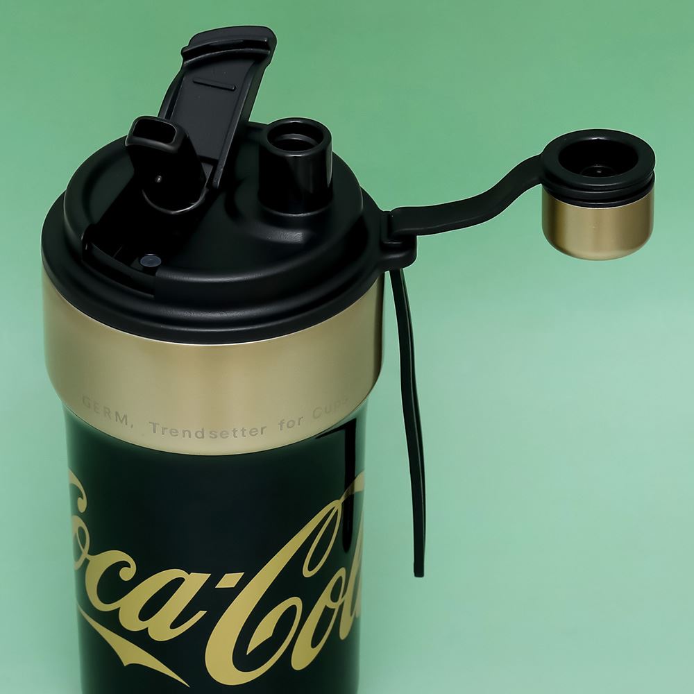 Ly giữ nhiệt inox 650 ml PPB Coca Cola GERM GE-CK24AW-B82 Màu Đen - Vàng