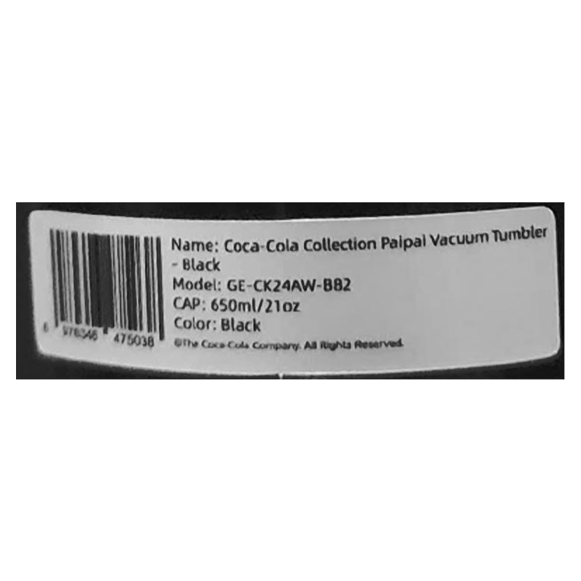Ly giữ nhiệt inox 650 ml PPB Coca Cola GERM GE-CK24AW-B82 Màu Đen - Vàng