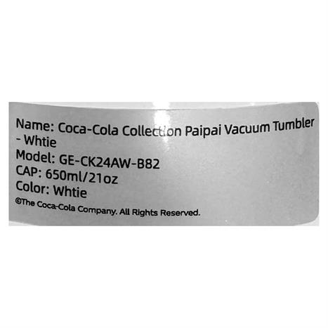Ly giữ nhiệt inox 650 ml PPB Coca Cola GERM GE-CK24AW-B82 Màu Trắng - Đỏ