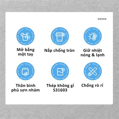 Ly giữ nhiệt inox 600 ml Nhẫn Coca Cola GERM GE-CK24AW-B96 Màu Hồng