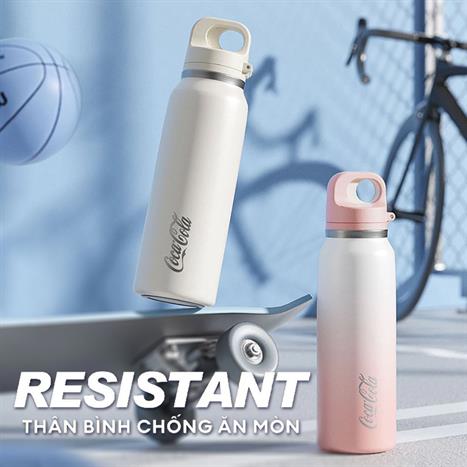 Ly giữ nhiệt inox 600 ml Nhẫn Coca Cola GERM GE-CK24AW-B96 Màu Hồng