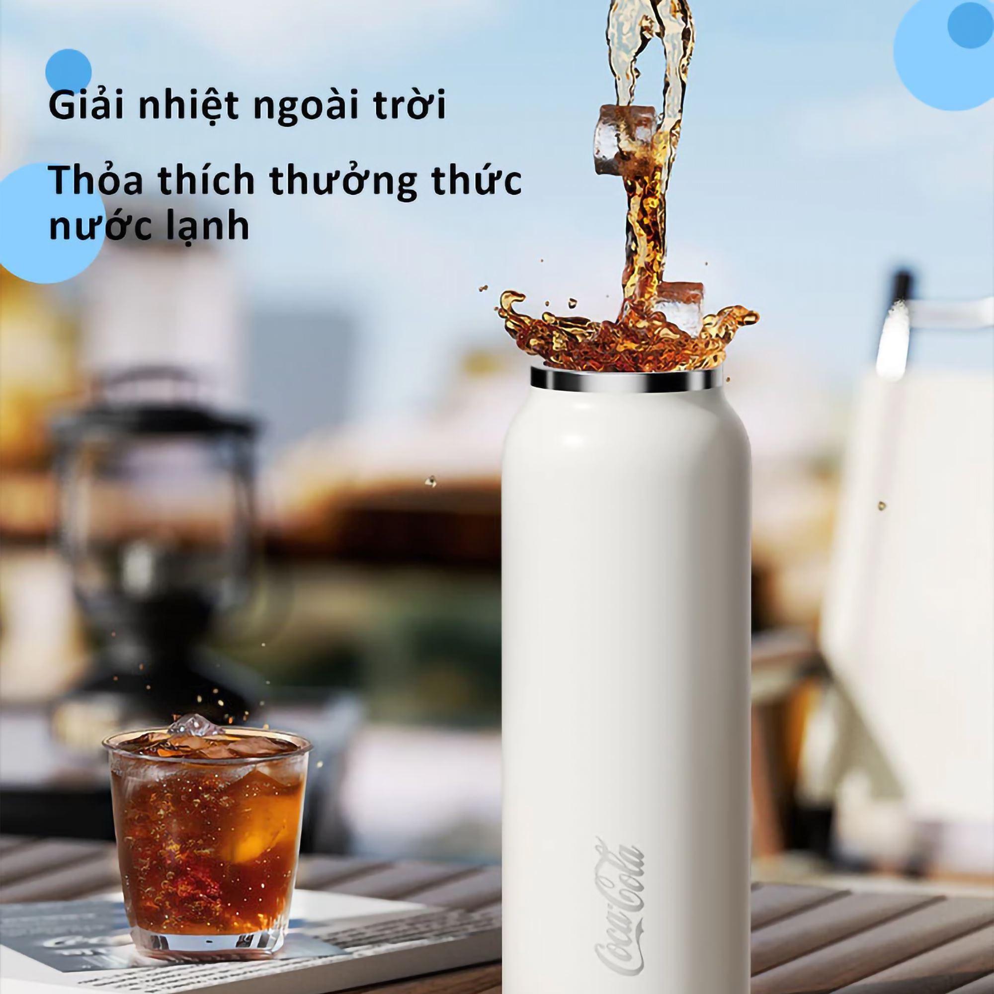 Ly giữ nhiệt inox 600 ml Nhẫn Coca Cola GERM GE-CK24AW-B96 Màu Đen