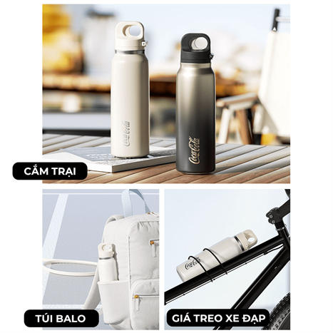 Ly giữ nhiệt inox 600 ml Nhẫn Coca Cola GERM GE-CK24AW-B96 Màu Trắng