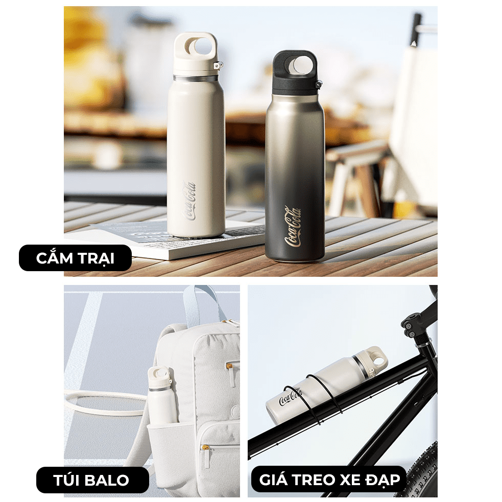 Ly giữ nhiệt inox 600 ml Nhẫn Coca Cola GERM GE-CK24AW-B96 Màu Đen
