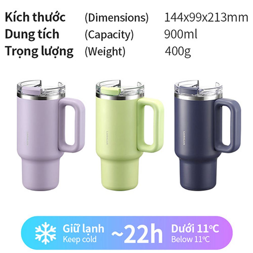 Bình giữ nhiệt Inox 900 ml Lock&Lock Balance Grip LHC4397LGRN Màu Xanh lá