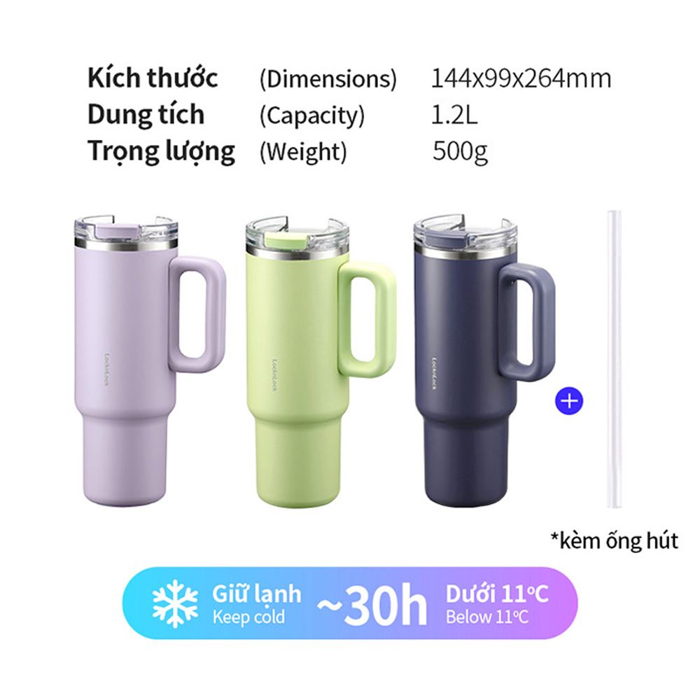 Bình giữ nhiệt Inox 1200 ml Lock&Lock Balance Grip LHC4398LGRN Màu Xanh lá