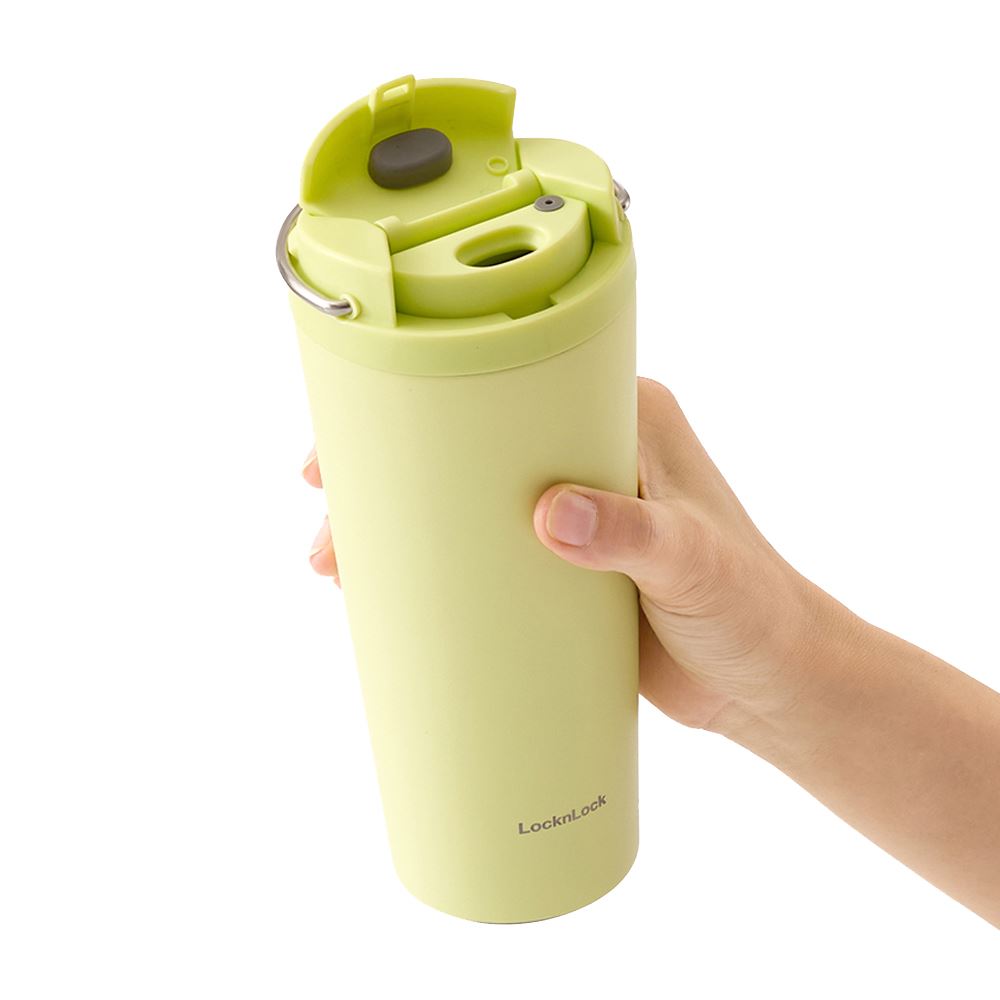 Bình giữ nhiệt Inox 550 ml Lock&Lock Bucket One Touch LHC3345GRN Màu Xanh lá