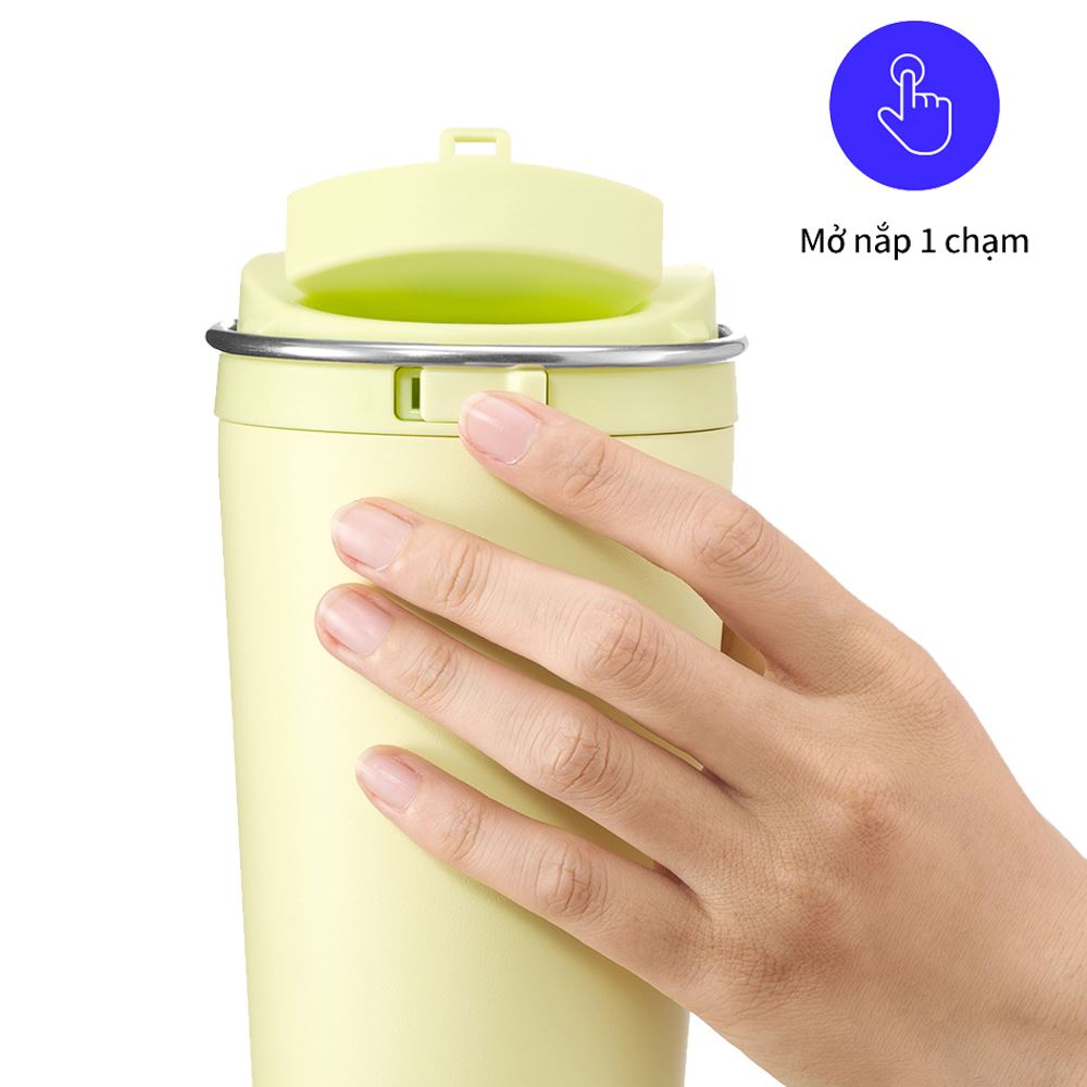 Bình giữ nhiệt Inox 550 ml Lock&Lock Bucket One Touch LHC3345GRN Màu Xanh lá