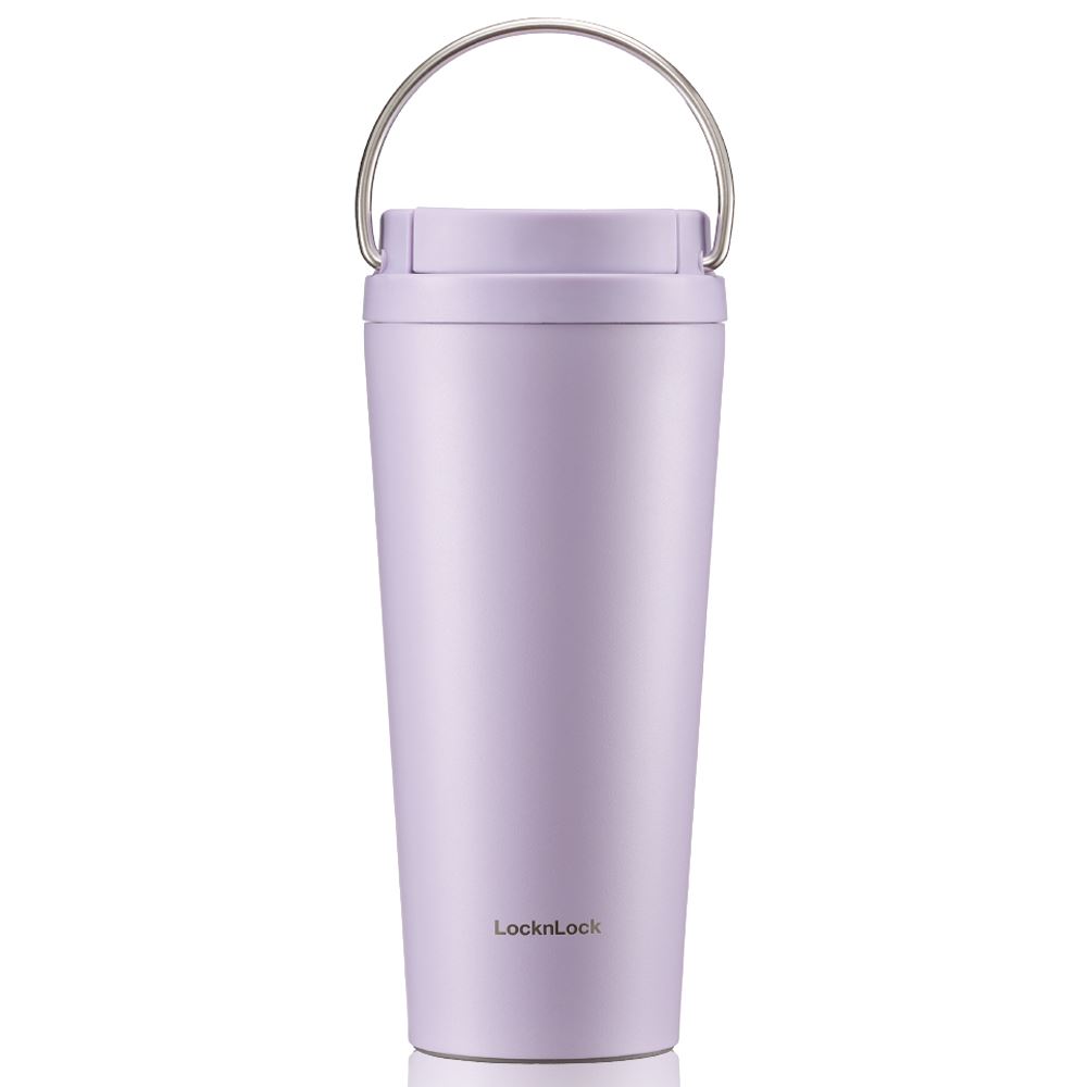 Bình giữ nhiệt Inox 550 ml Lock&Lock Bucket One Touch LHC3345VOL Màu Tím