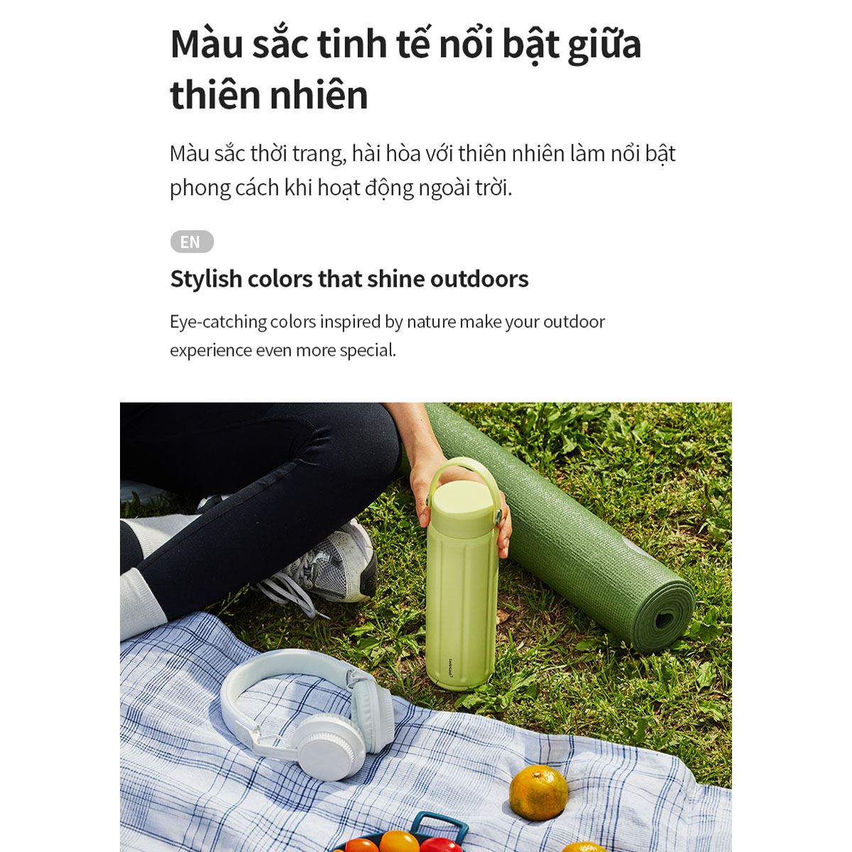 Bình giữ nhiệt Inox 630 ml Lock&Lock SLO Ultralight Tumbler LHC4427YEL Màu vàng