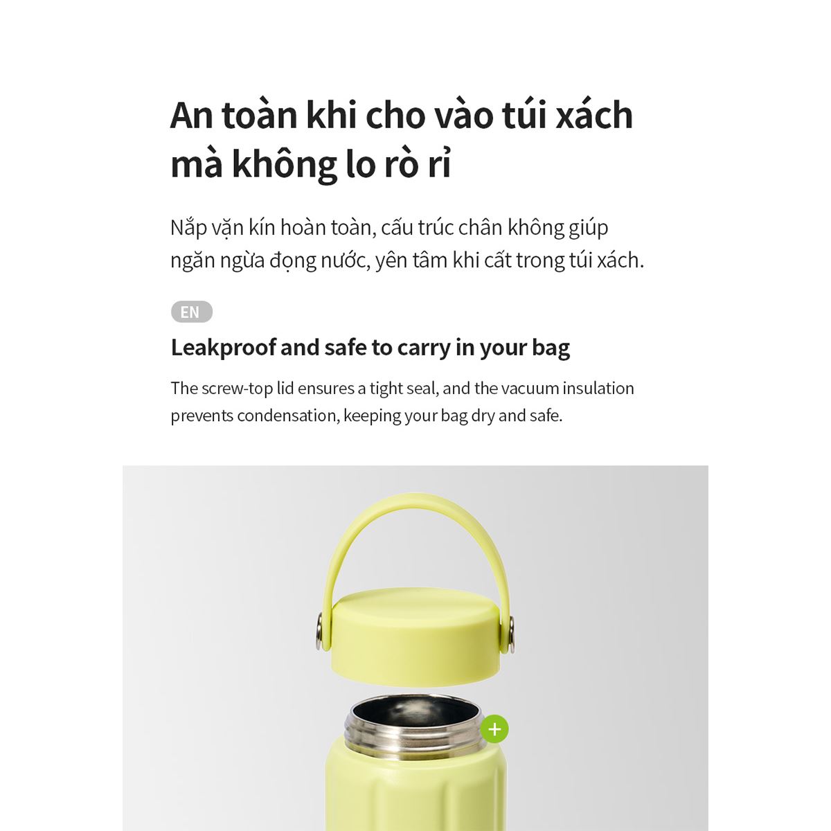 Bình giữ nhiệt Inox 630 ml Lock&Lock SLO Ultralight Tumbler LHC4427YEL Màu vàng