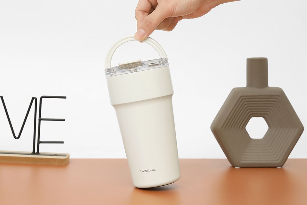 Bình giữ nhiệt Inox 710 ml Metro Cafe Top Handle Lock&Lock LHC4416WHT Màu Trắng