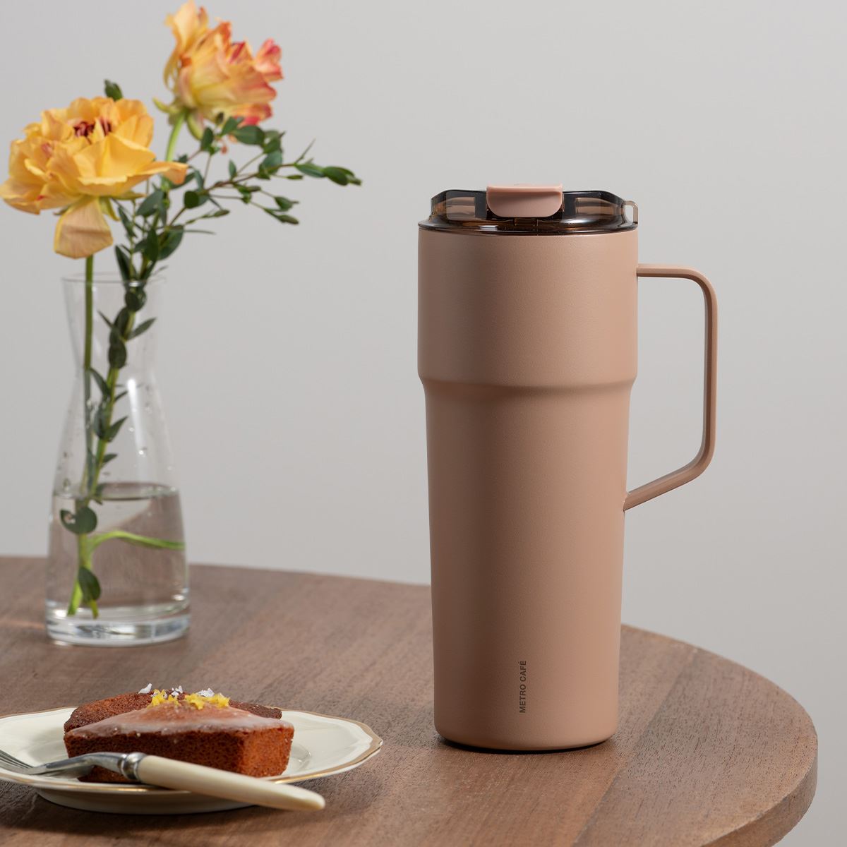 Bình giữ nhiệt Inox 750 ml Lock&Lock Metro Cafe Handle LHC4418CHO Màu Chocolate
