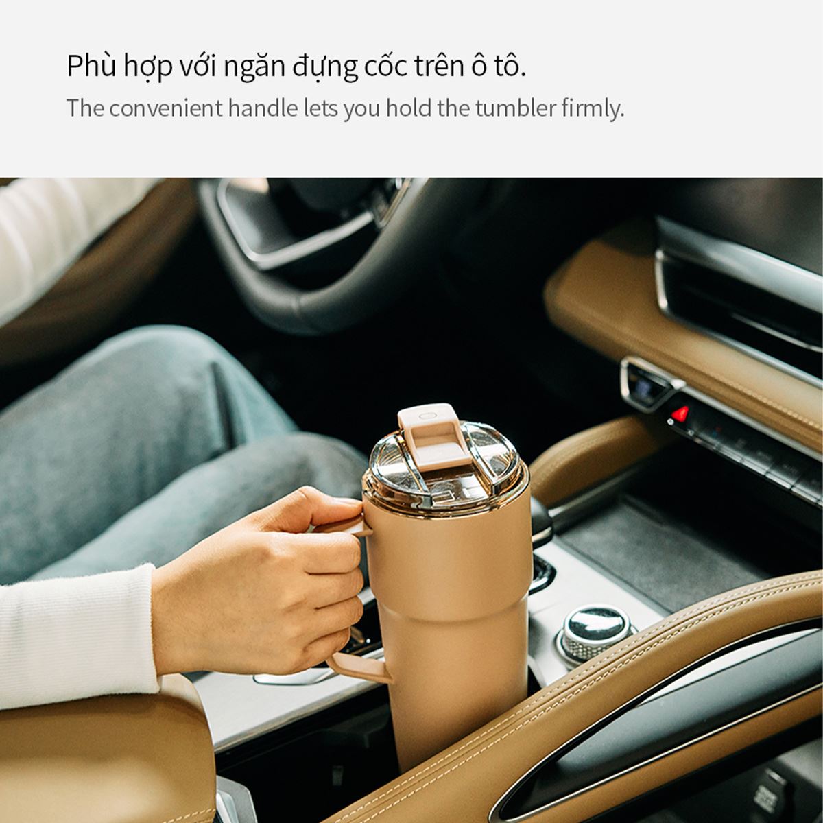 Bình giữ nhiệt Inox 750 ml Lock&Lock Metro Cafe Handle LHC4418CHO Màu Chocolate
