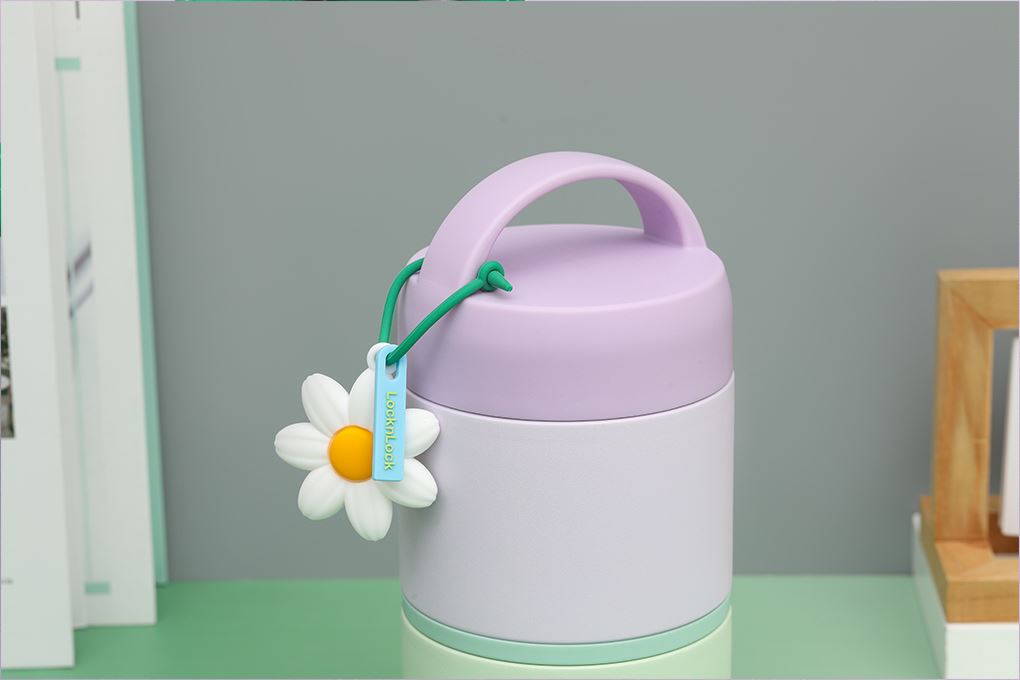 Bộ 2 hộp cơm giữ nhiệt Inox 330, 520 ml Lock&Lock LHC8055VOL Màu Xanh lá - Tím
