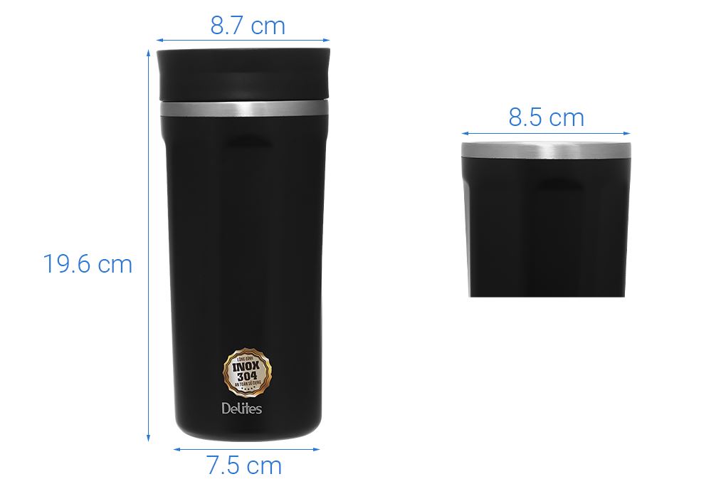 Ly giữ nhiệt Inox 470 ml Delites Q80 Màu Đen