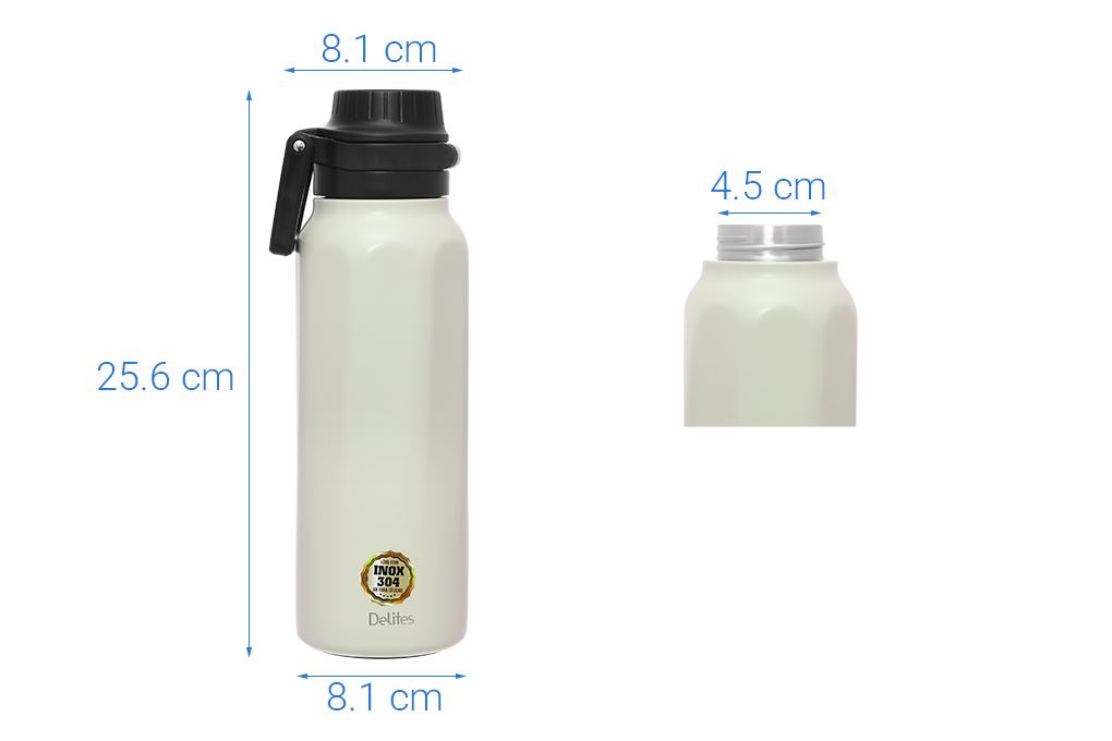 Bình giữ nhiệt Inox 700 ml Delites Y82 Màu Xám nhạt