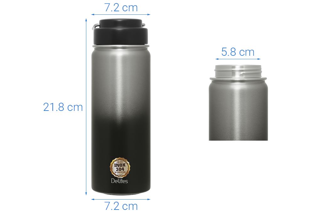 Bình giữ nhiệt Inox 530 ml Delites Y1B Màu Đen