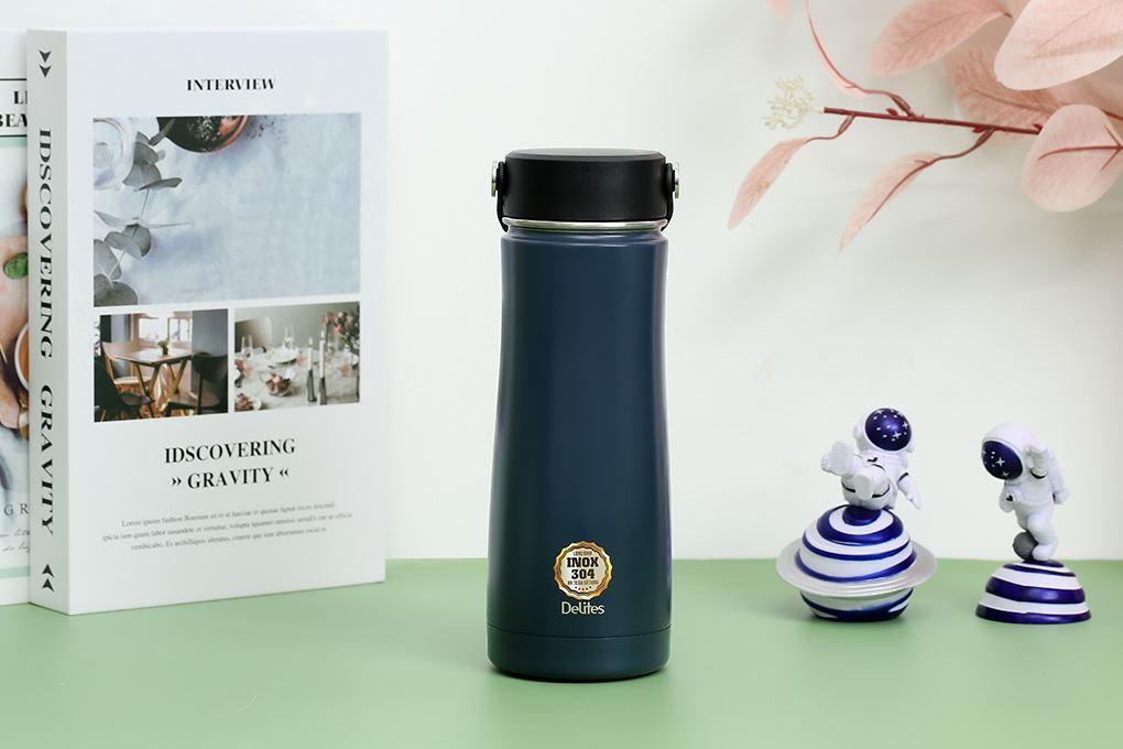 Bình giữ nhiệt Inox 590 ml Delites KL16 Màu Xanh đen