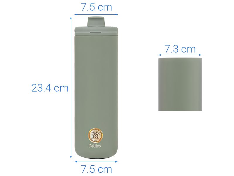 Bình giữ nhiệt Inox 600 ml Delites Y71 Màu Xanh lá