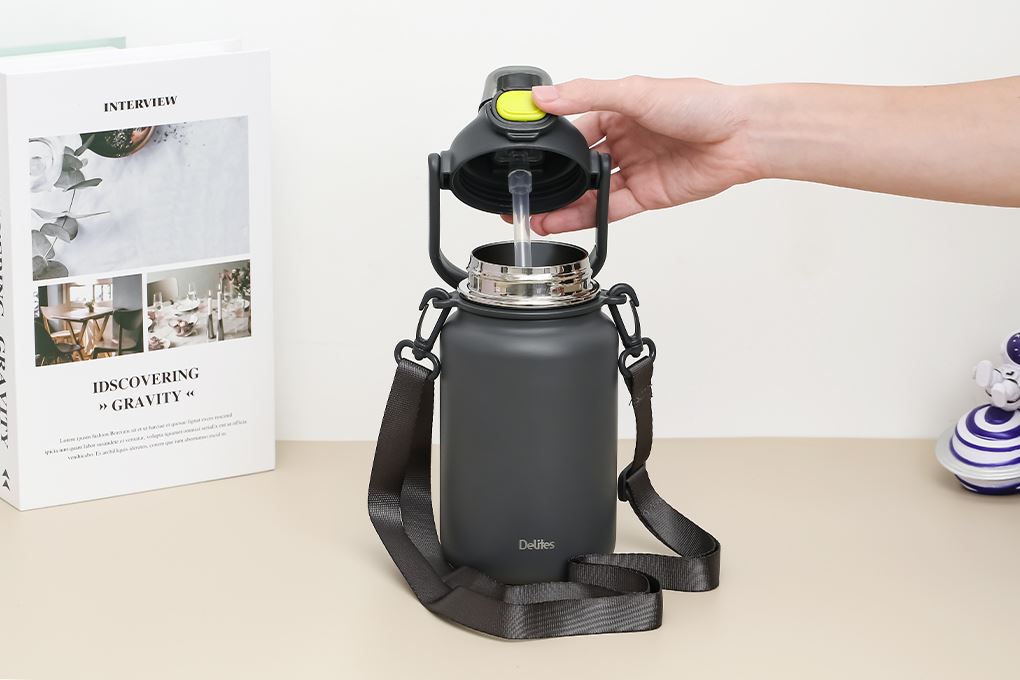 Bình giữ nhiệt Inox 1000 ml Delites XB-22137 Màu Xám đậm