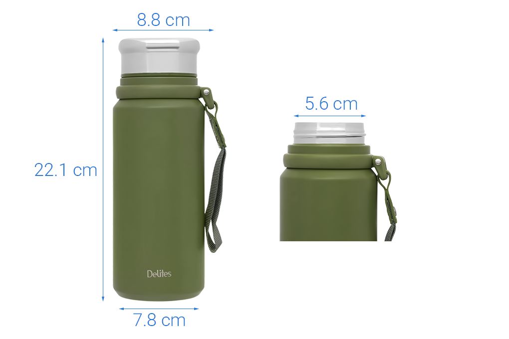 Bình giữ nhiệt Inox 650 ml Delites XB-24113 Màu Xanh lá