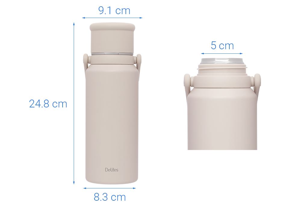 Bình giữ nhiệt Inox 770 ml Delites XB-24145 Màu Nâu nhạt
