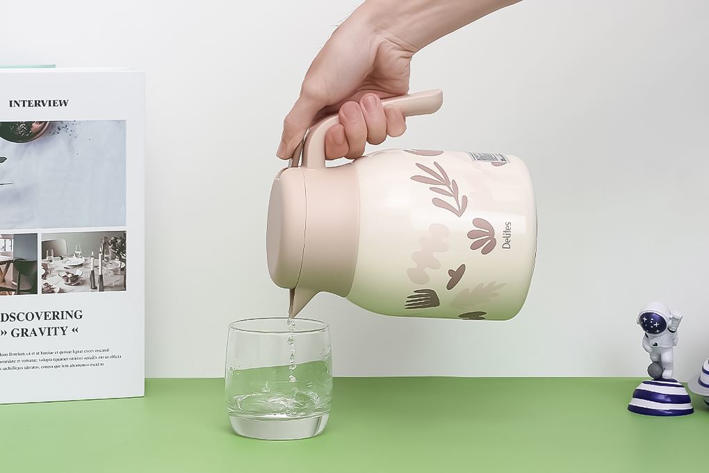 Bình giữ nhiệt Inox phủ ceramic 1200 ml Delites XB-24182 Màu Màu be