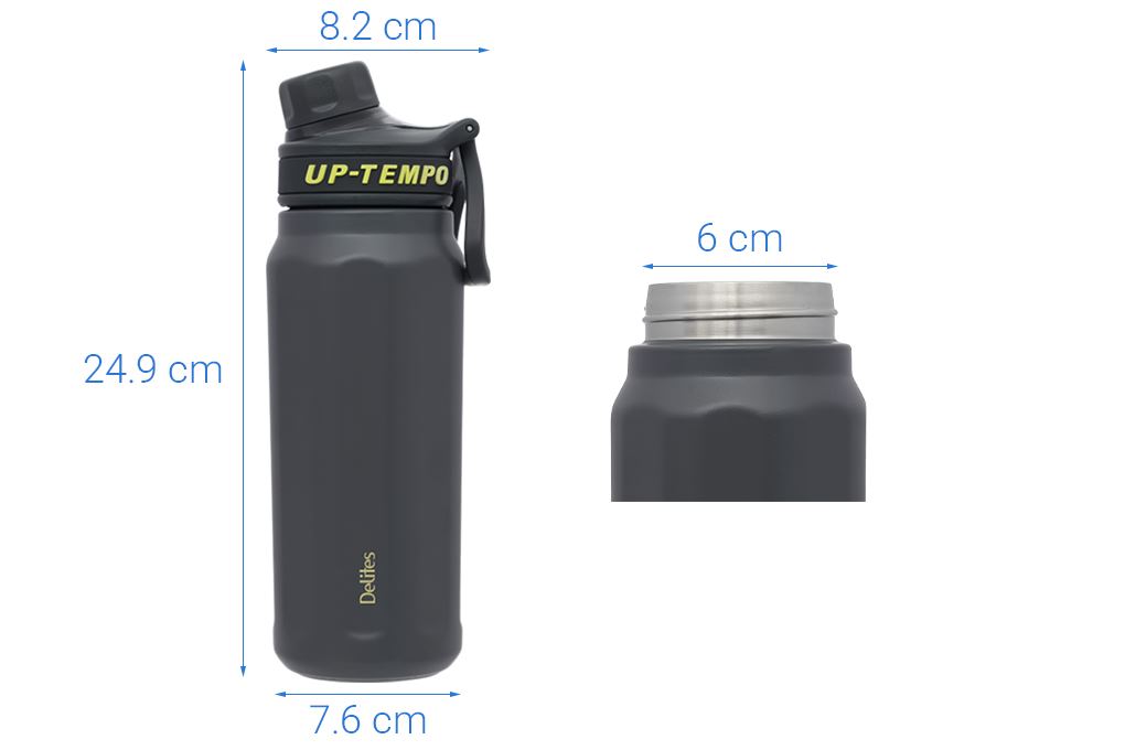 Bình giữ nhiệt Inox 670 ml Delites DB-23650 Màu Xám đậm