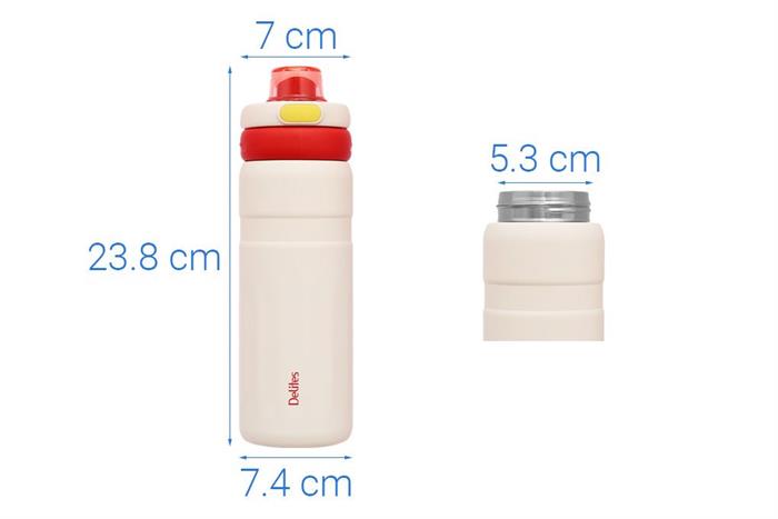 Bình giữ nhiệt Inox 560 ml Delites XB-25108 Màu Trắng - Đỏ