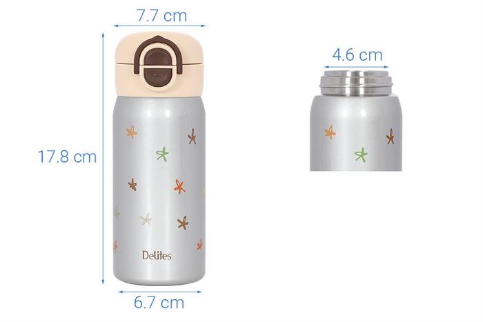 Bình giữ nhiệt Inox 350 ml Delites XB-25150 Màu Bạc