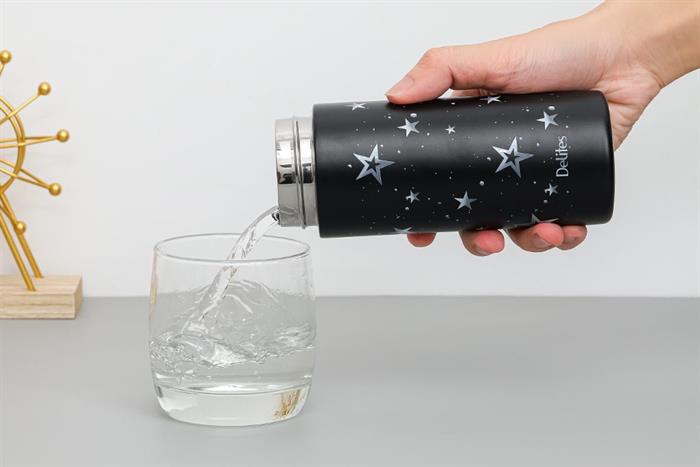 Bình giữ nhiệt Inox 370 ml Delites XB-24110 Đen Màu Đen