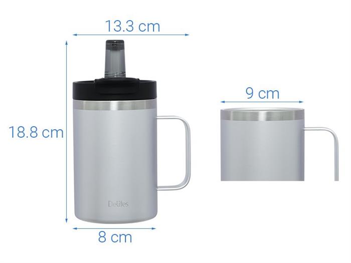 Ly giữ nhiệt Inox 530 ml Delites XB-24187 Bạc Màu Bạc