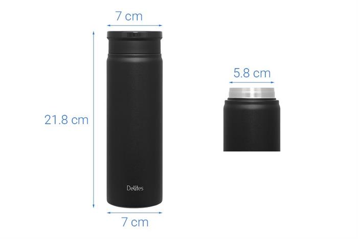 Bình giữ nhiệt Inox 510ml Delites XB-25152A Đen Màu Đen
